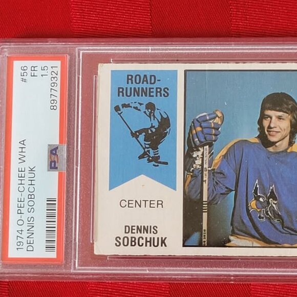GRADED AND SEALED, 1974 DENNIS SOBCHUK, PHOENIX ROAD RUNNERS, WHA HOCKEY CARD!!! - Picture 1 of 4